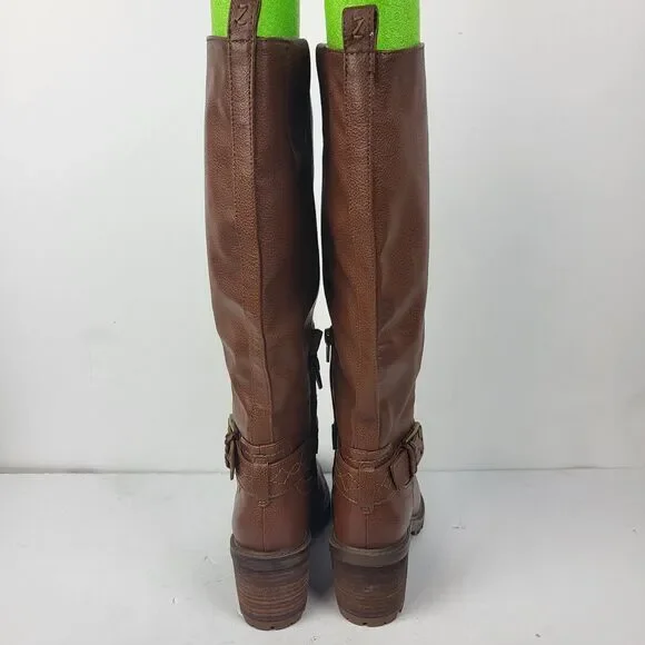 ZODIAC Georgia Round Toe Block Heel Zip-Up Riding Boot 6 M
